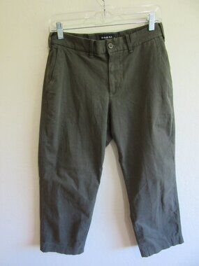 Abercrombie & Fitch Olive Green S Stretch Relaxed Crop Pants